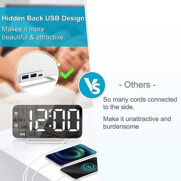 Super Slim LED Digital Alarm Clock - Picture 4 of 5